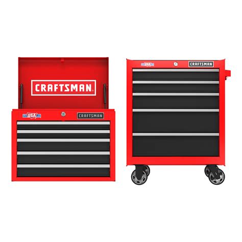 craftsman 26.5 in 5 drawer steel rolling tool cabinet combo|26 in 5.